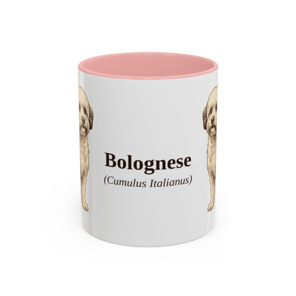 11oz Bolognese Latin Mug, Pink, front view