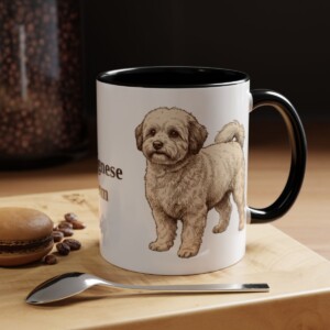 11oz Bolognese Dog Mom Mug, Black, lifestyle photo