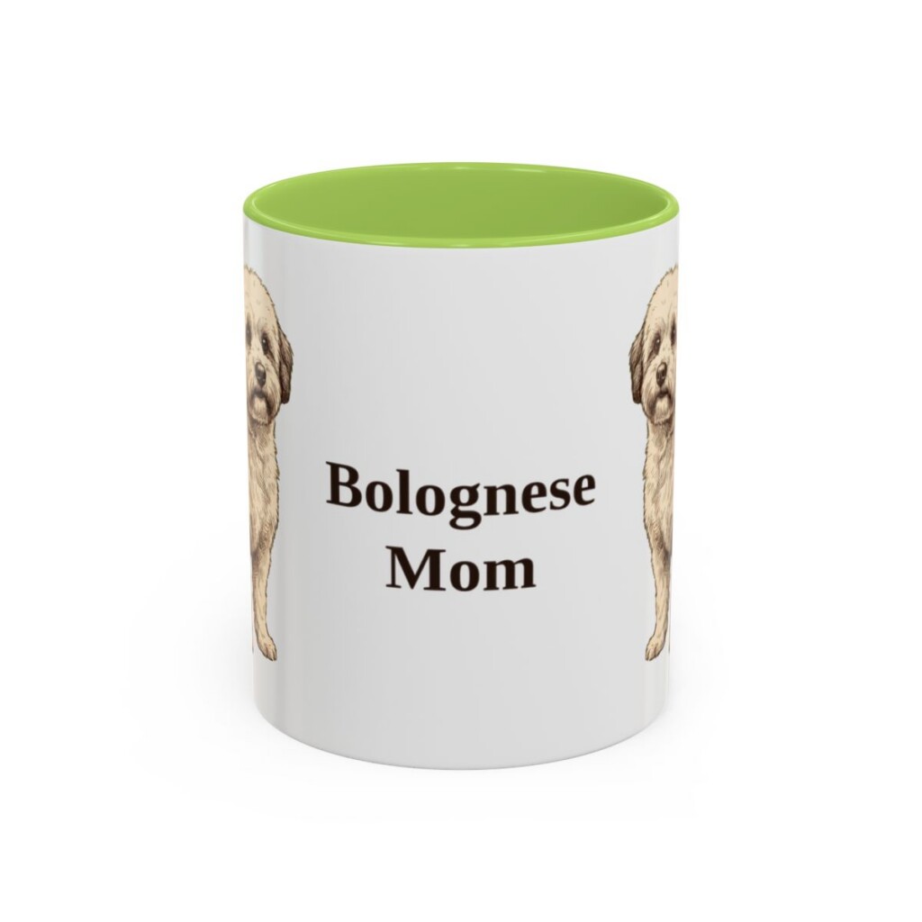 11oz Bolognese Dog Mom Mug, Light Green, front view