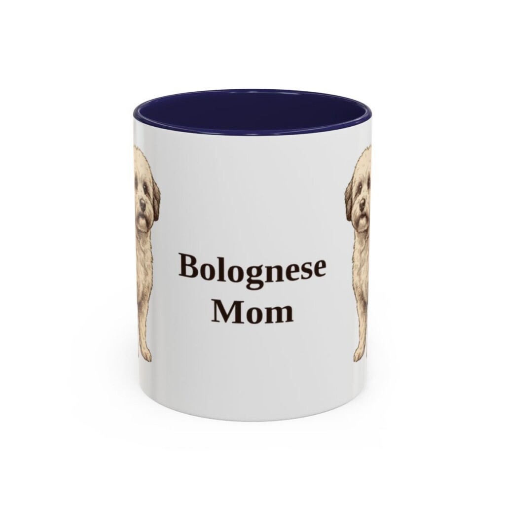 11oz Bolognese Dog Mom Mug, Navy, front view