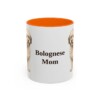 11oz Bolognese Dog Mom Mug, Orange, front view