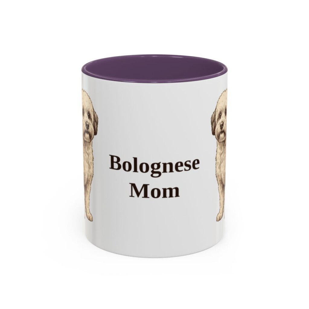 11oz Bolognese Dog Mom Mug, Purple, front view