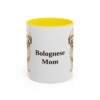 11oz Bolognese Dog Mom Mug, Yellow, front view