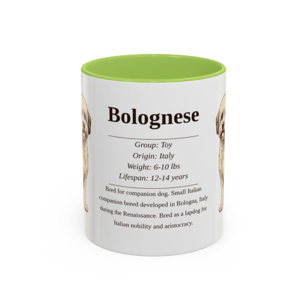 11oz Bolognese Mug, Light Green, front view