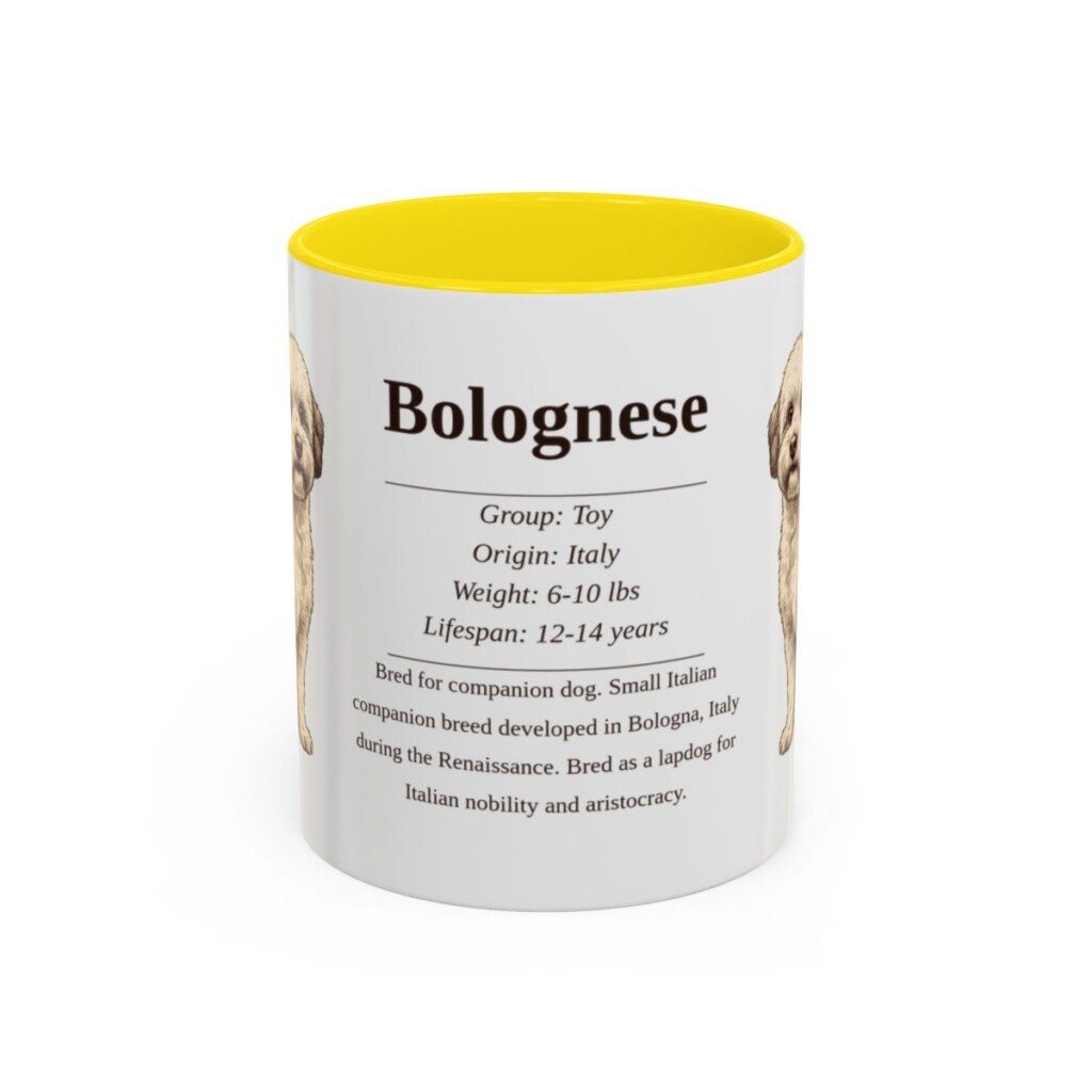 11oz Bolognese Mug, Yellow, front view