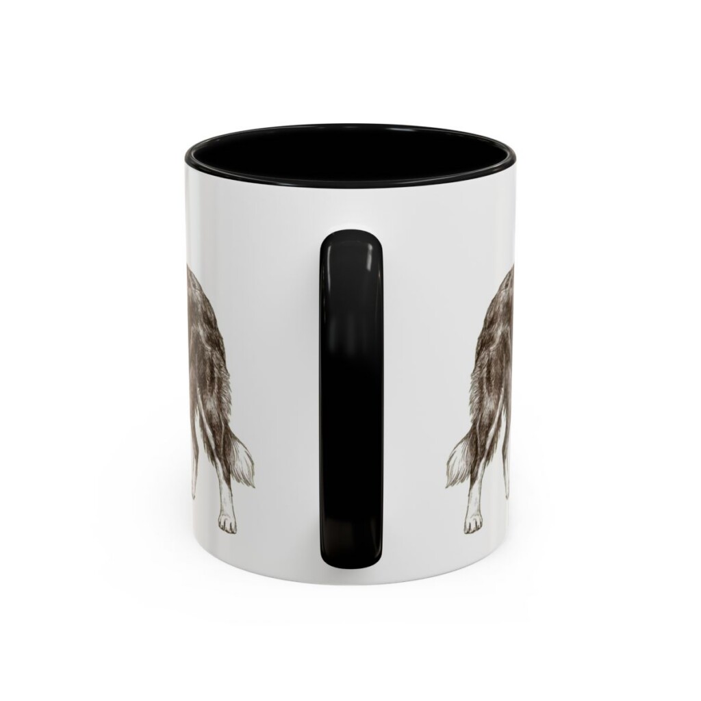 11oz Border Collie Mug, Black, back view