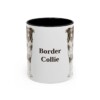 11oz Border Collie Mug, Black, front view