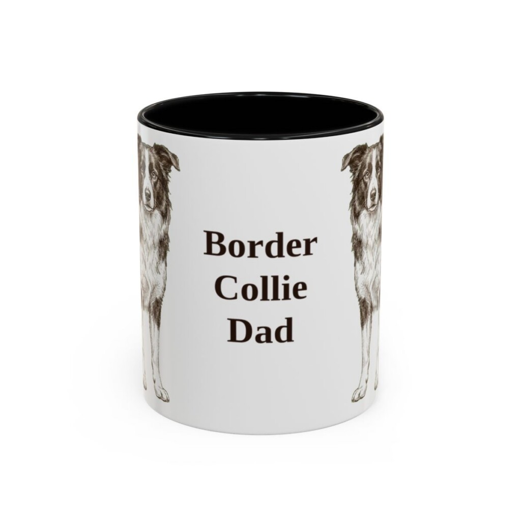 11oz Border Collie Dog Dad Mug, Black, front view