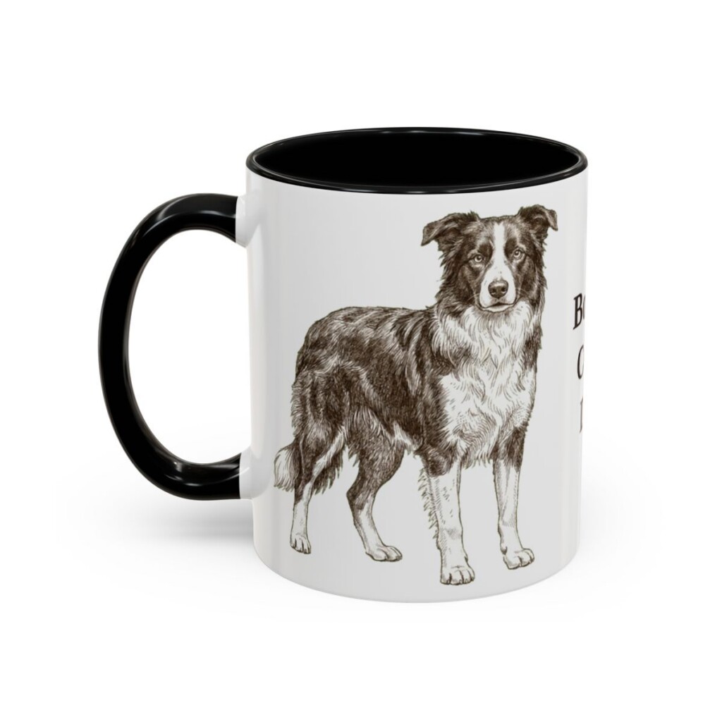 11oz Border Collie Dog Dad Mug, Black, left side view