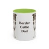 11oz Border Collie Dog Dad Mug, Light Green, front view