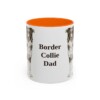11oz Border Collie Dog Dad Mug, Orange, front view
