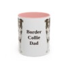 11oz Border Collie Dog Dad Mug, Pink, front view