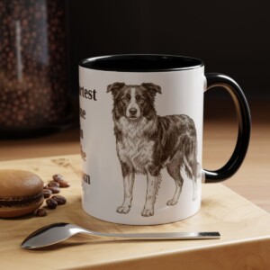 11oz Funny Border Collie Mug, Black, lifestyle photo