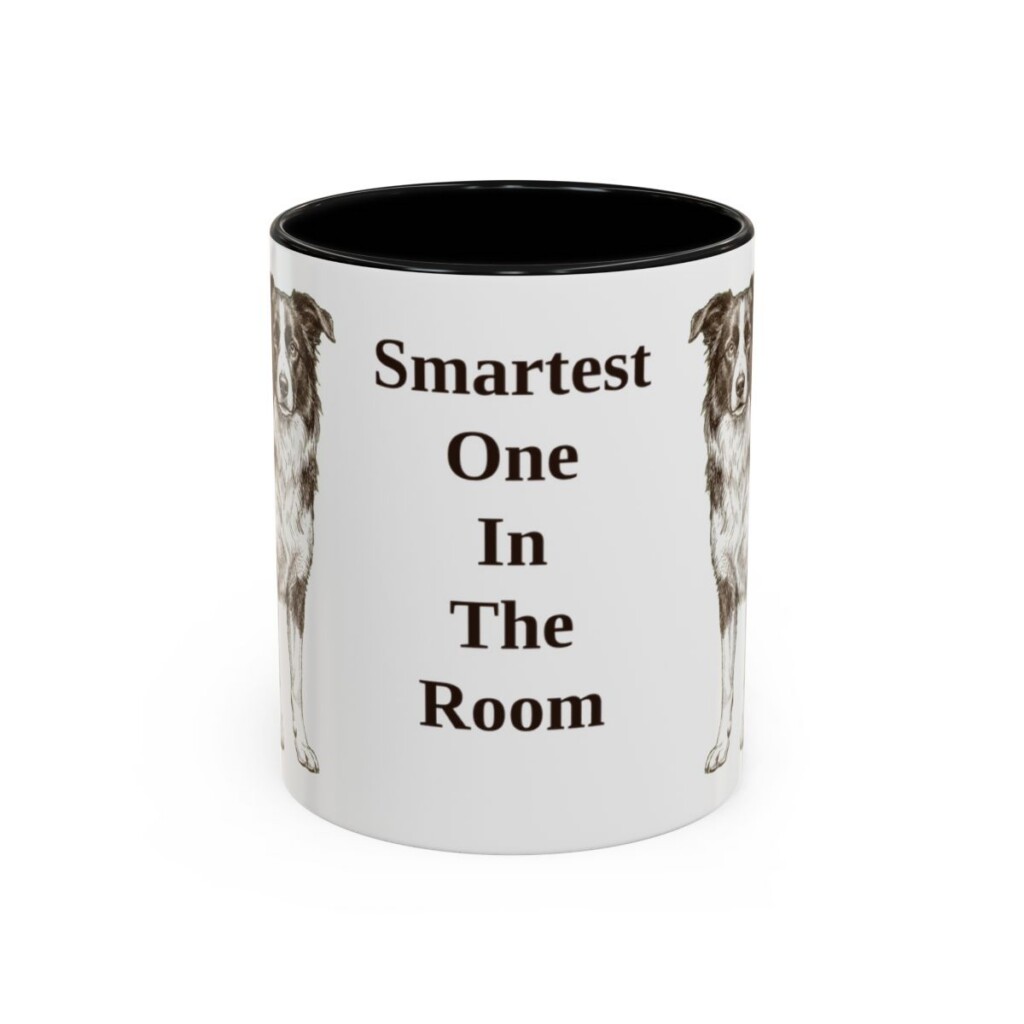 11oz Funny Border Collie Mug, Black, front view
