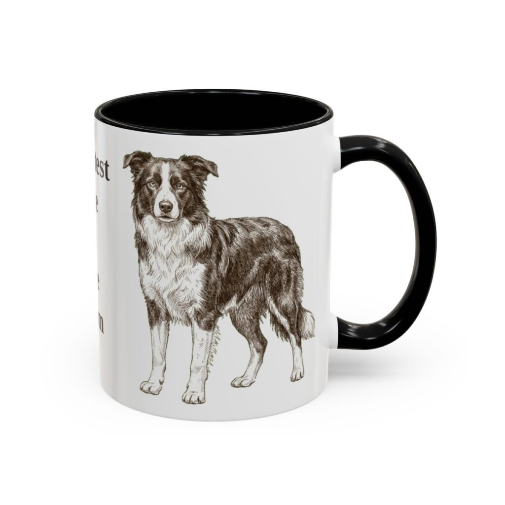 11oz Funny Border Collie Mug, Black, right side view