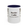 11oz Border Collie Latin Mug, Navy, front view