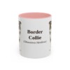 11oz Border Collie Latin Mug, Pink, front view