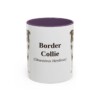 11oz Border Collie Latin Mug, Purple, front view