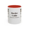 11oz Border Collie Latin Mug, Red, front view