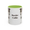 11oz Border Collie Mug, Light Green, front view