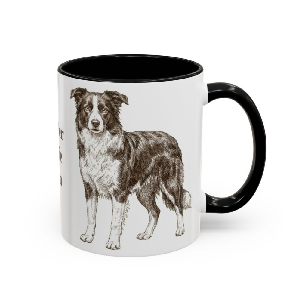 11oz Border Collie Dog Mom Mug, Black, right side view