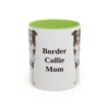 11oz Border Collie Dog Mom Mug, Light Green, front view