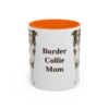 11oz Border Collie Dog Mom Mug, Orange, front view