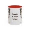 11oz Border Collie Dog Mom Mug, Red, front view