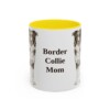 11oz Border Collie Dog Mom Mug, Yellow, front view