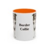 11oz Border Collie Mug, Orange, front view