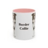 11oz Border Collie Mug, Pink, front view