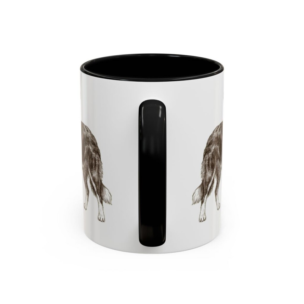 11oz Border Collie Mug, Black, back view