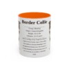 11oz Border Collie Mug, Orange, front view