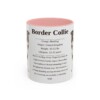 11oz Border Collie Mug, Pink, front view