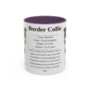 11oz Border Collie Mug, Purple, front view