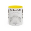 11oz Border Collie Mug, Yellow, front view