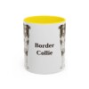 11oz Border Collie Mug, Yellow, front view