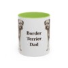 11oz Border Terrier Dog Dad Mug, Light Green, front view