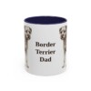 11oz Border Terrier Dog Dad Mug, Navy, front view