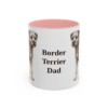 11oz Border Terrier Dog Dad Mug, Pink, front view