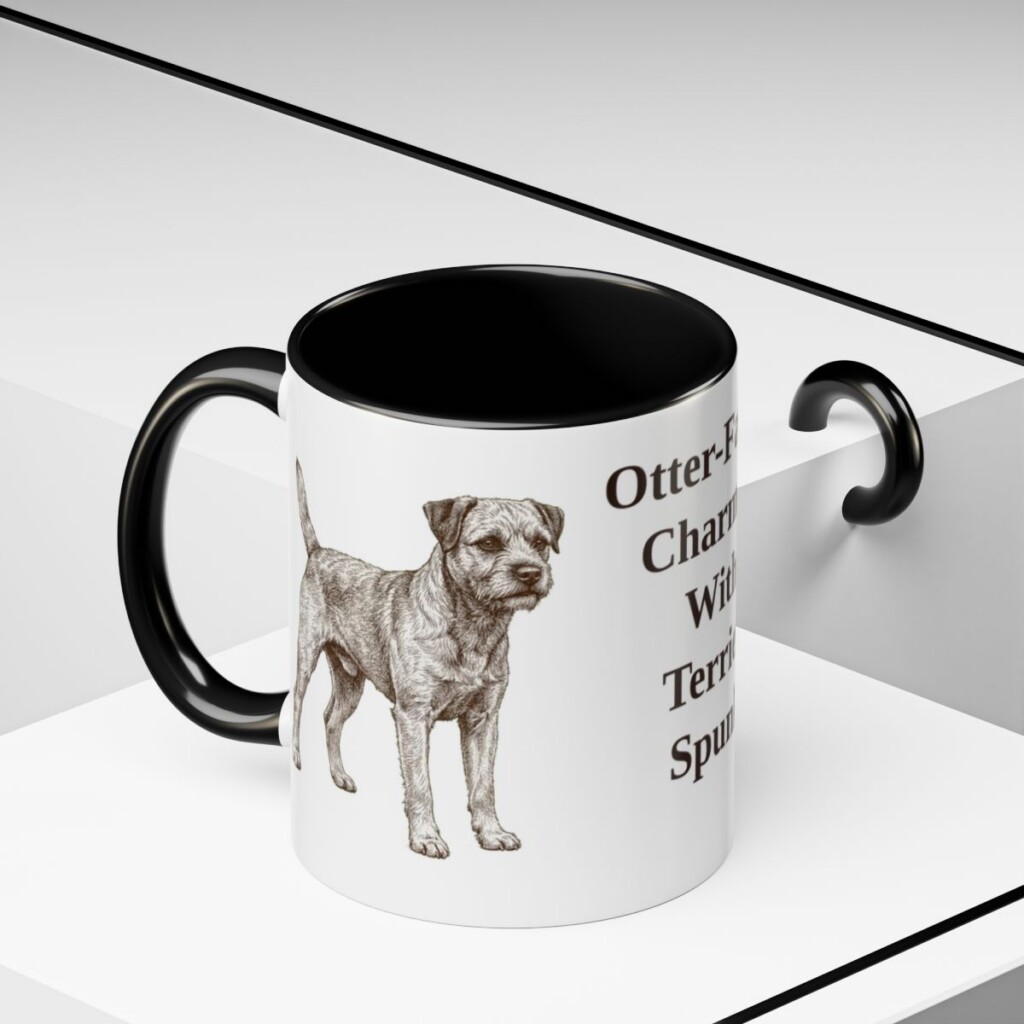 11oz-border-terrier-mug-humor-black-context-2 11oz Funny Border Terrier Mug, Black, lifestyle photo