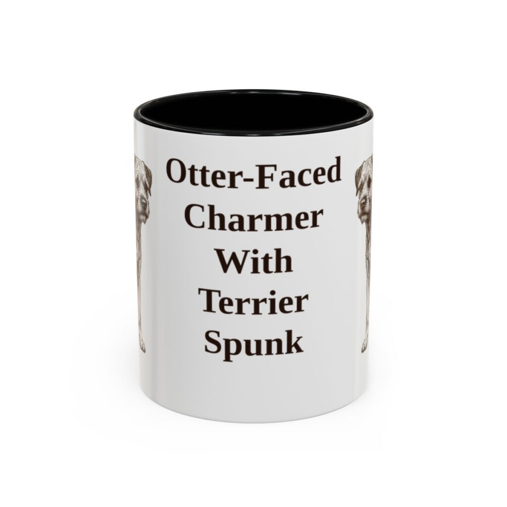 11oz-border-terrier-mug-humor-black-front 11oz Funny Border Terrier Mug, Black, front view