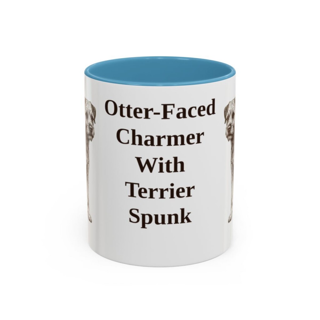 11oz-border-terrier-mug-humor-light-blue 11oz Funny Border Terrier Mug, Light Blue, front view