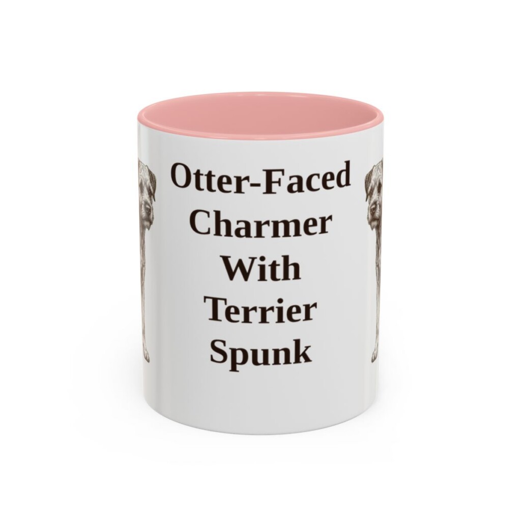 11oz-border-terrier-mug-humor-pink 11oz Funny Border Terrier Mug, Pink, front view