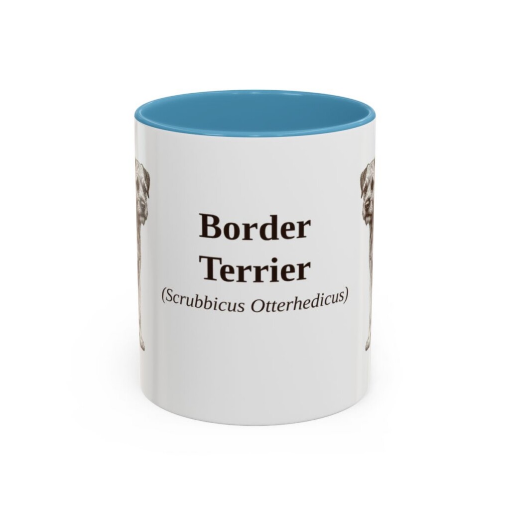 11oz border terrier mug, Light Blue