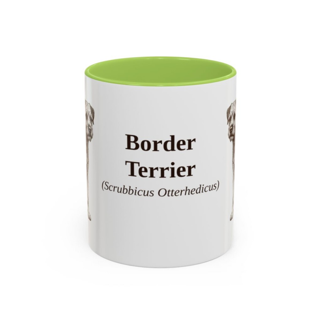 11oz border terrier mug, Light Green