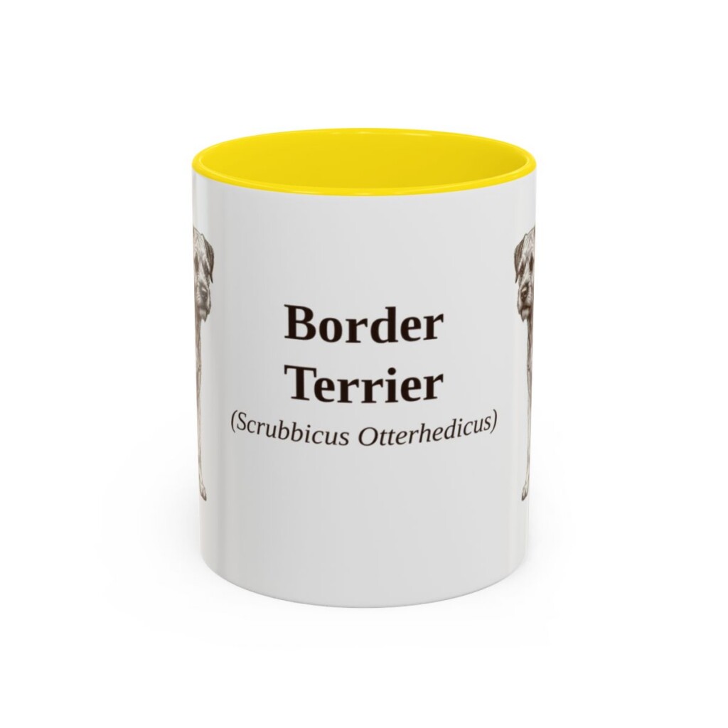 11oz border terrier mug, Yellow