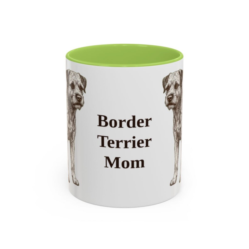 11oz border terrier mug, Light Green
