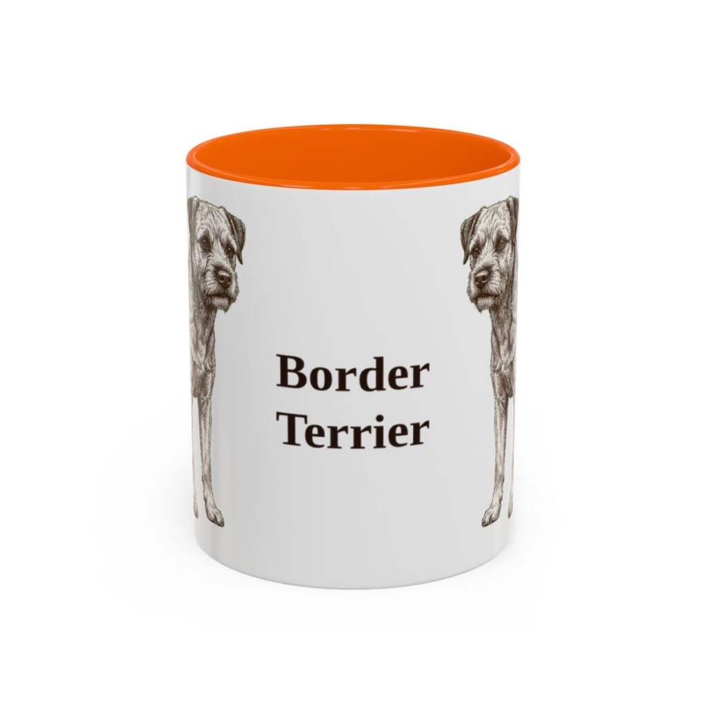 11oz Border Terrier Mug, Orange, front view