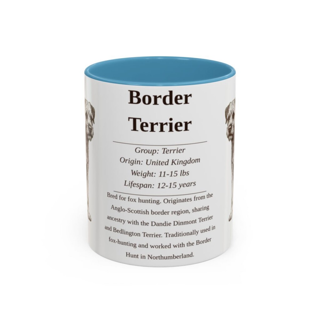 11oz border terrier mug, Light Blue